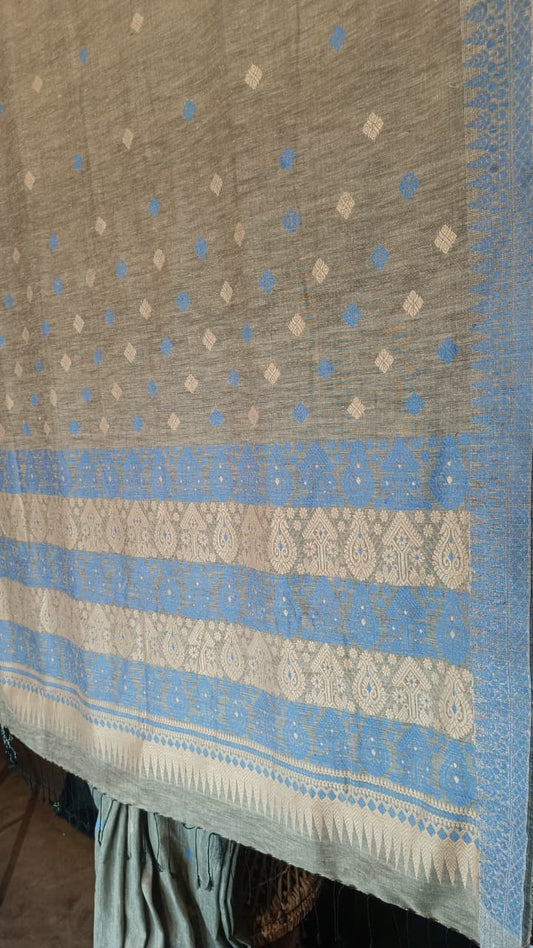 Buy Assam Silk Saree online – Front view of Mulberry x Eri saree