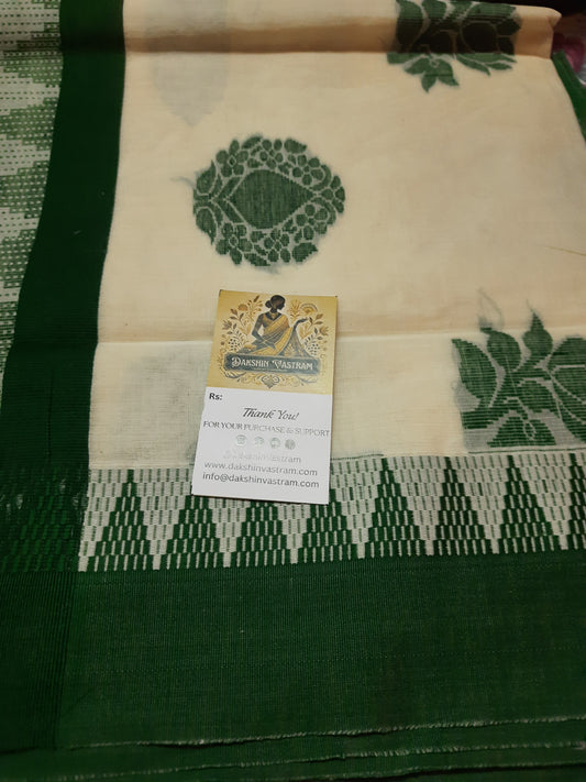 Kasavu Saree | Handcrafted from handloom organic cotton