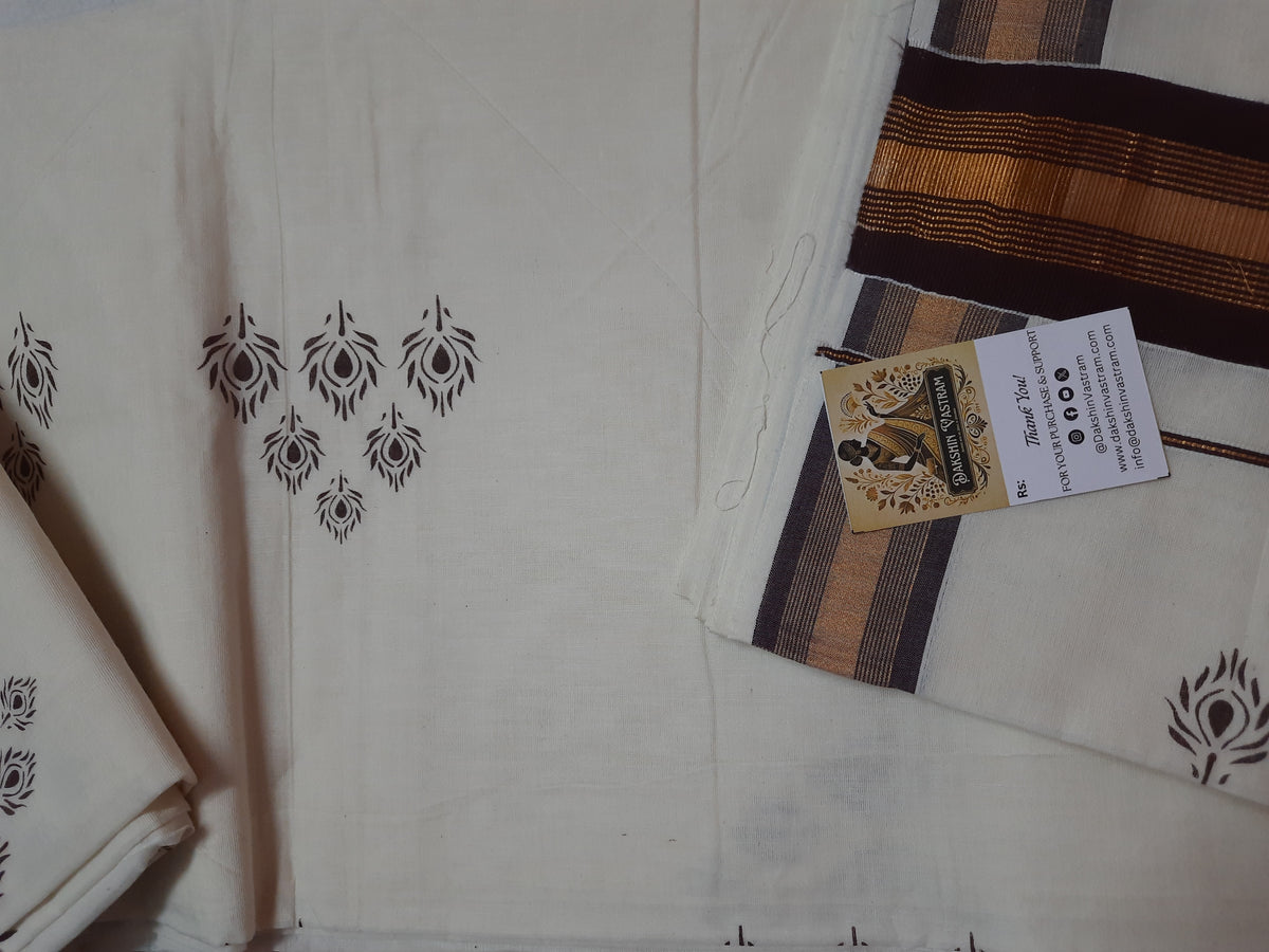 Kasavu Saree | Cotton Colour Kasavu offers a luxurious and sustainable option for your wardrobe