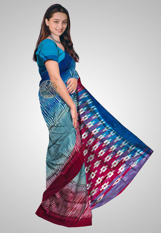 Shop Indian Silk Saree online – Side profile of pure silk drape