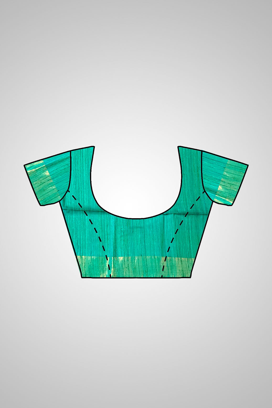 Buy Black and Turquoise Ghicha Tussar Silk Saree online – Saree blouse view