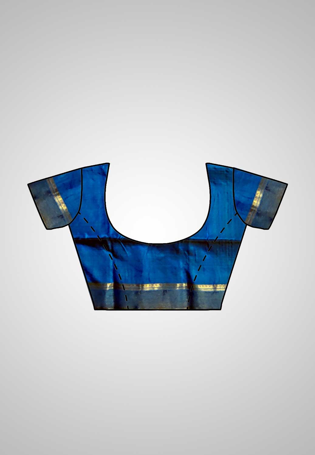 Saree with stitched blouse view – Ready-to-wear Pure Silk elegance