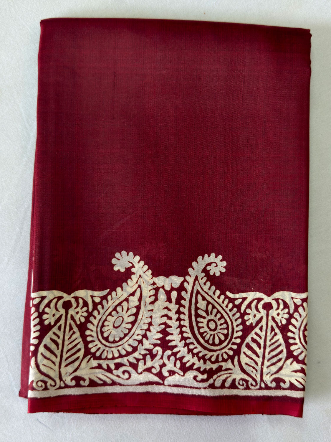 Bishnupur Silk Block Print Saree – Handcrafted Art in Every Fold