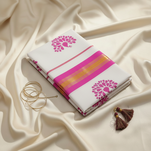 Kasavu Saree | Organic Cotton Kasavu Saree – Ethically Crafted Elegance from India