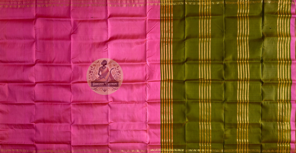 Close-up of radial petal butis woven into pallu of Bishnupur Katan Silk Saree, Bengal artisan handloom