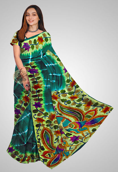 Shop Pure Silk Saree online – Front drape view showing fine handloom silk