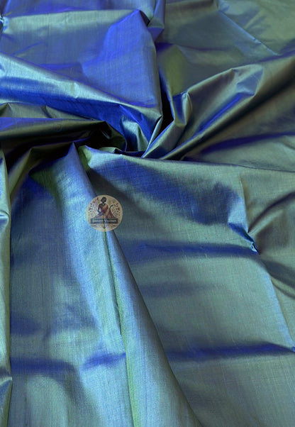 Indian model wearing Bishnupur silk than saree – traditional handloom drape for UK weddings