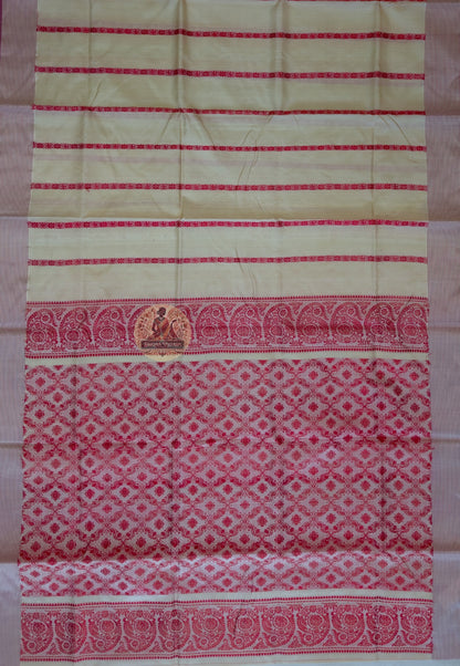 Bhagalpur Tussar silk saree styled for a theatre and cultural evening in London — wild silk quiet luxury for women who take culture seriously, Dakshin Vastram