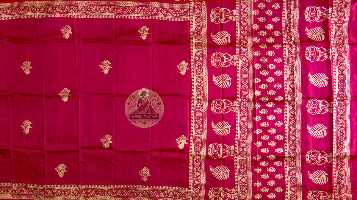 Buy Authentic Bishnupuri Silk Saree online – Pallu print and craftsmanship view