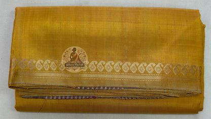 Macro close-up of individual hand-woven heritage motif on Bishnupur Katan Silk Saree by Dakshin Vastram, each pattern absorbed through generations at the loom in Bishnupur Bengal and woven with the knowledge of belonging