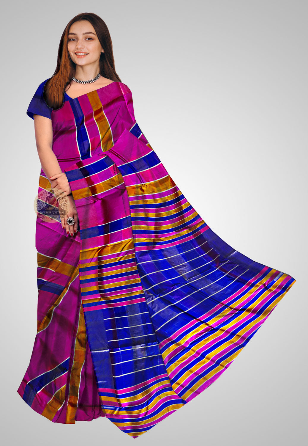 Purchase Pure Silk 4D Saree – Traditional weave displayed in front angle