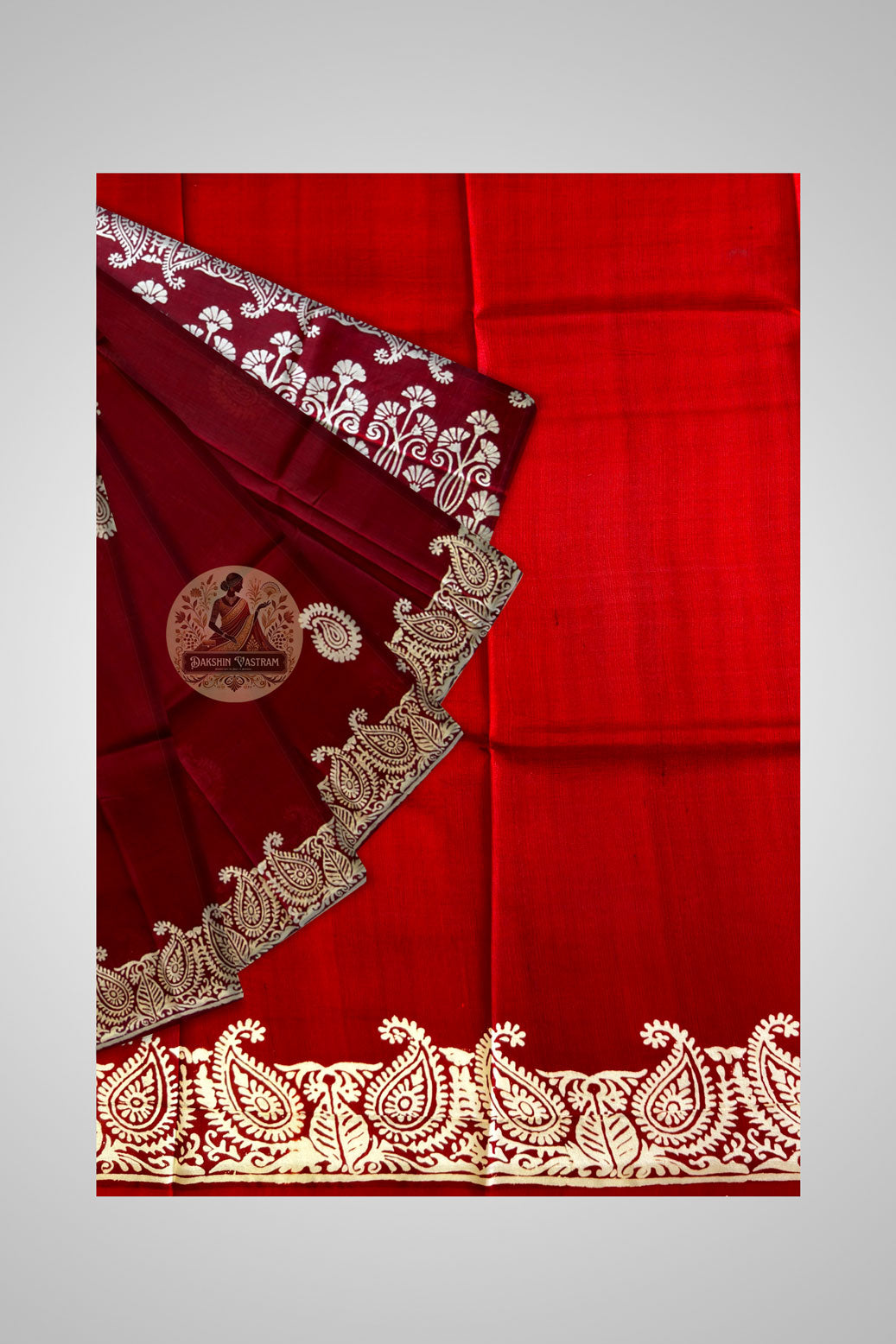 Bishnupur Silk Block Print Saree – Handcrafted Art in Every Fold