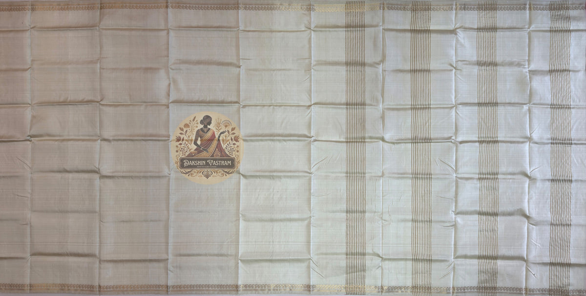 Macro close-up of individual hand-woven heritage motif on Bishnupur Katan Silk Saree by Dakshin Vastram, each pattern passed down through generations of Bishnupur weaving families