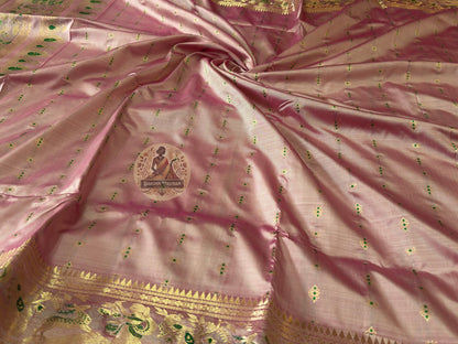 Handloom Swarnachari Saree with pit-loom golden zari weave – conscious luxury for Indian women, pan-India delivery