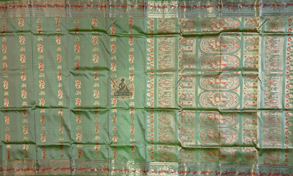 Buy Heritage Swarnachari Saree online – Detailed mythological weaving from Bengal