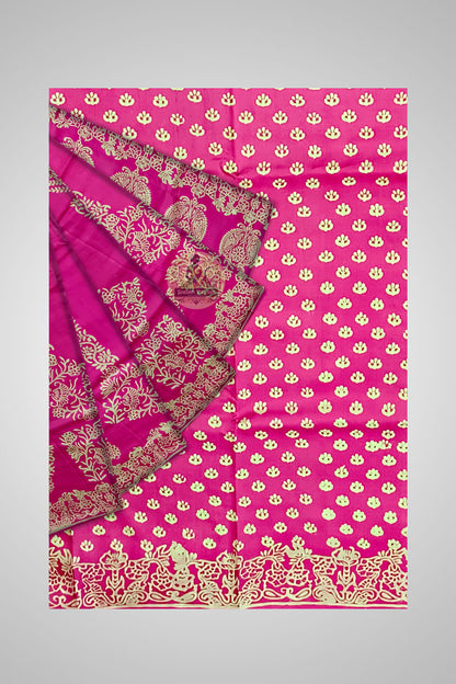 Shop Handloom Block Print Saree – Close-up of handcrafted patterns