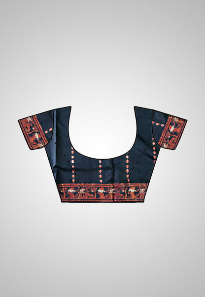 Buy Handloom Swarnachari Silk Saree online – blouse view