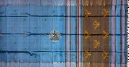 Buy Authentic Tussar Silk Saree online – Pallu design and weaving view