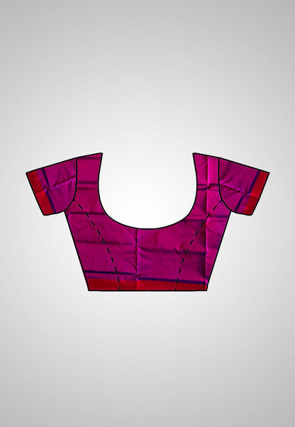 Buy Classic Handloom Kotki Saree – Blouse view paired with silk saree