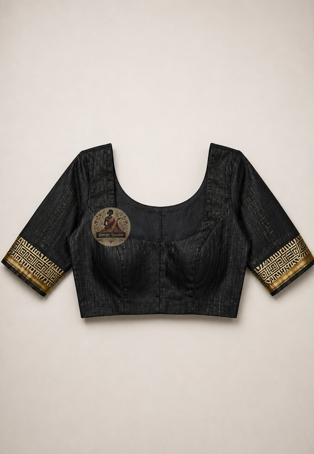 Close-up of Ghicha Tussar Silk blouse fabric in natural warm sand tone, handwoven wild silk with nubby texture and natural lustre, crafted for Chhath Puja and Indian ceremonial wear