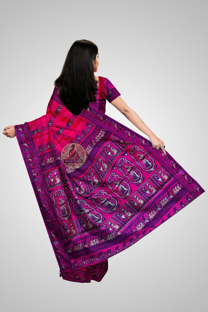 Baluchari silk saree – rear drape with detailed motifs