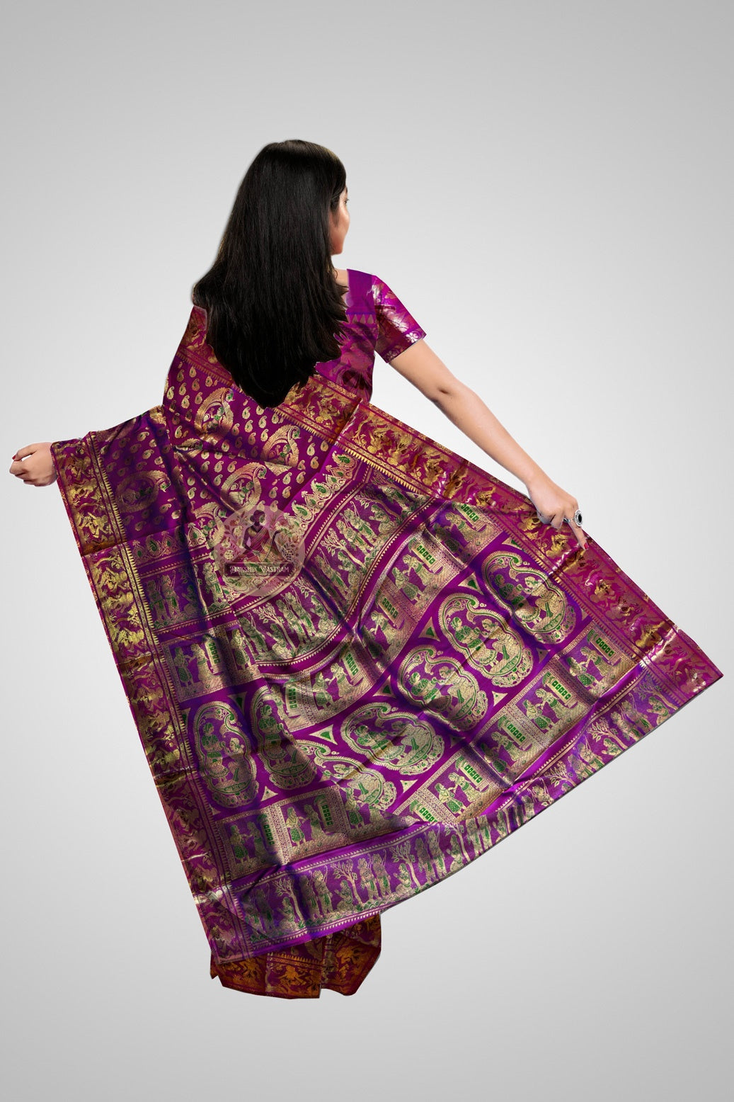 Dakshin Vastram premium Swarnachari Pure Silk Saree – jewel-toned bridal silk, delivered to Chennai and Bengaluru