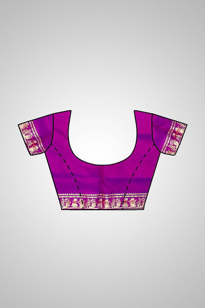 Buy Purple Baluchari Saree online – Purple Baluchari Saree pallu view