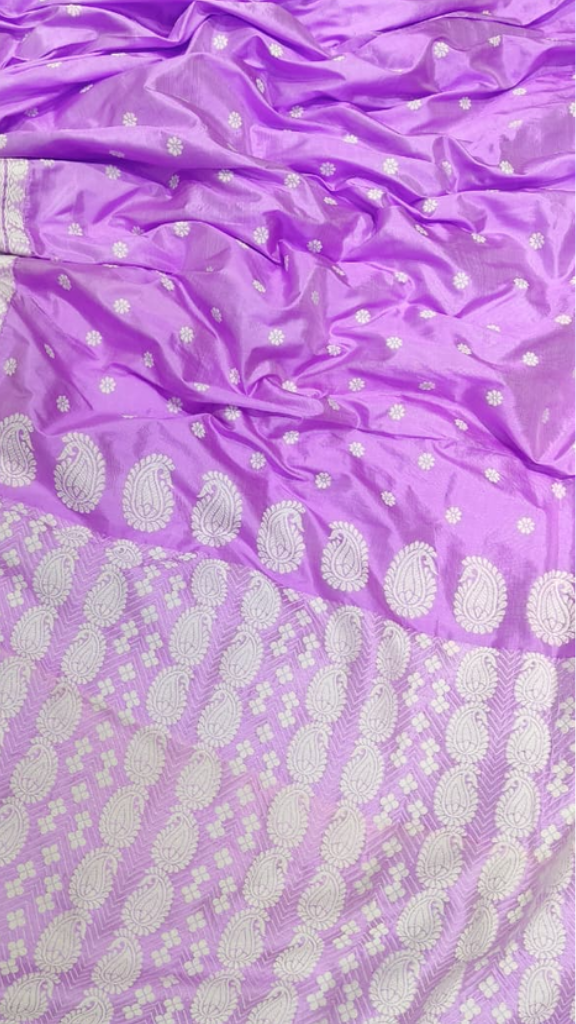 Buy Assam Mulberry silk saree – front drape premium look