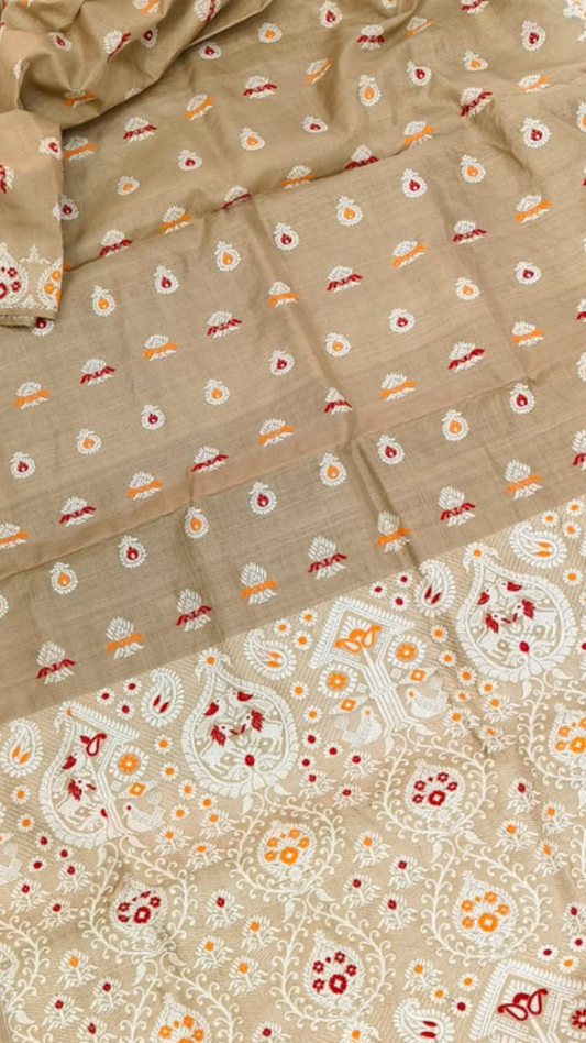 Buy Muga Silk Saree online – front view of Assam silk saree