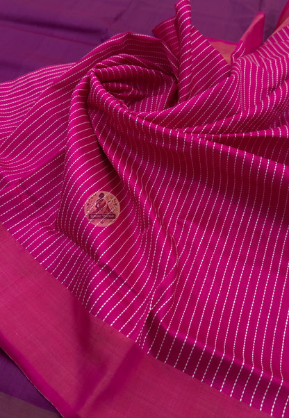 Close-up of handwoven motifs on Bishnupur Pure Katan Silk Saree, revealing intricate traditional Bengali patterns from Bishnupur's thousand-year weaving heritage in West Bengal