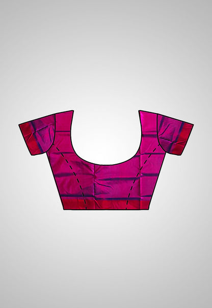Handloom Pure Silk Kotki Saree – Styled blouse and pleats display