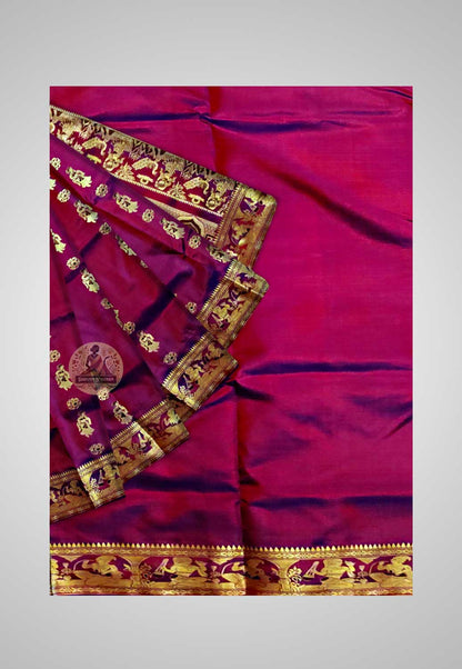 Buy Baluchari Silk Saree online – Baluchari Pure Silk Saree full saree view