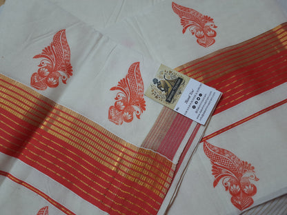 Kasavu Saree | The Kasavu Saree is made from 100% organic cotton, ensuring a sustainable and environmentally-friendly option for your wardrobe