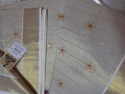 Tissue Mirror Checked Work | Incorporating intricate mirror work, it adds a touch of elegance to any outfit