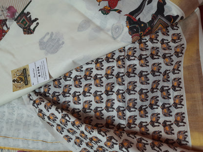 Kasavu Saree | Crafted from organic pure cotton, the Kasavu Saree embodies nature's finest materials