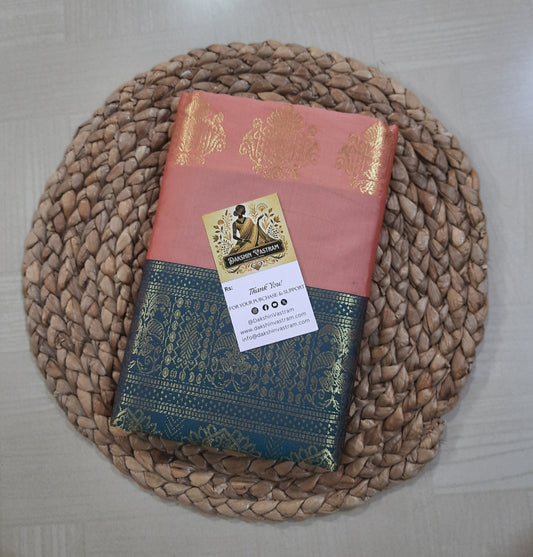 Front side view of Semi Silk Saree with lightweight fabric and soft texture