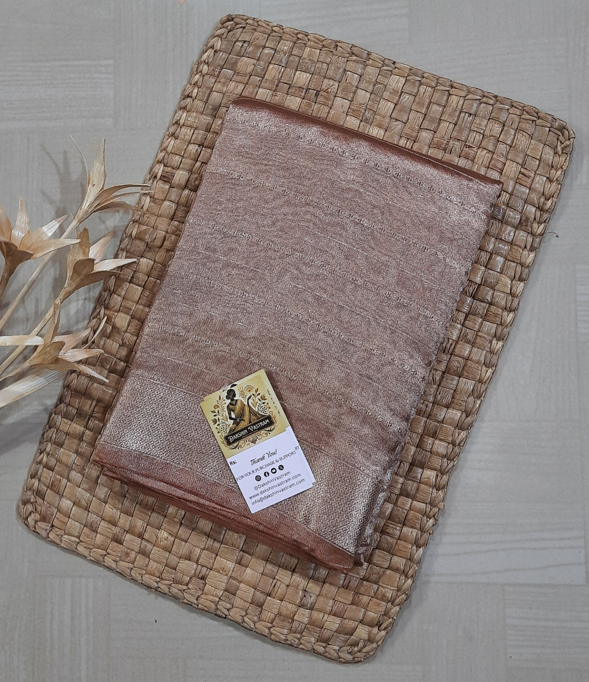 Front side view of Korat Tissue Silk fabric with smooth texture and natural sheen