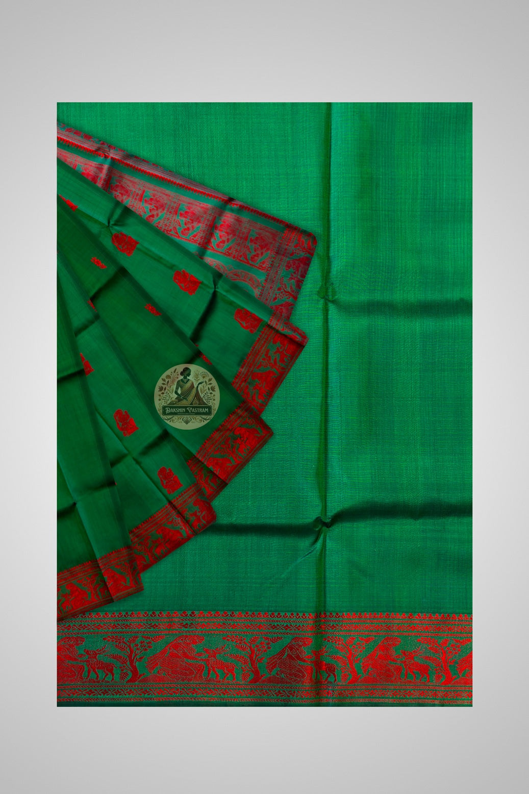 Bridal Baluchari silk saree in royal purple with woven Ramayana figures and rich gold temple border
