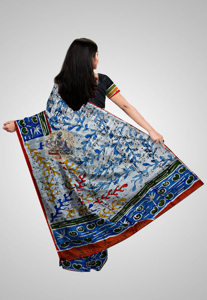 Global Pure Silk Saree – Rear pallu showcase with ethnic charm