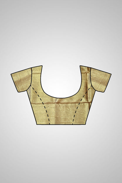 Shop Muga Silk Saree – Blouse styled with traditional weave