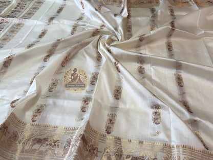 Bengal handloom Swarnachari Saree in pure silk – versatile gold weave for modern Indian women, pan-India delivery