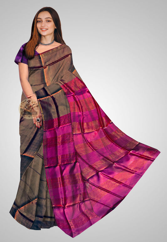Pure Silk Saree front view – Woven Indian artistry on full display