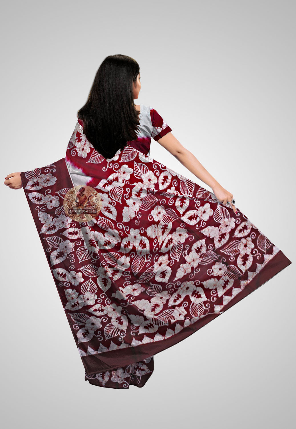 Pure Silk Handloom Saree – Rear image showing pallu artistry