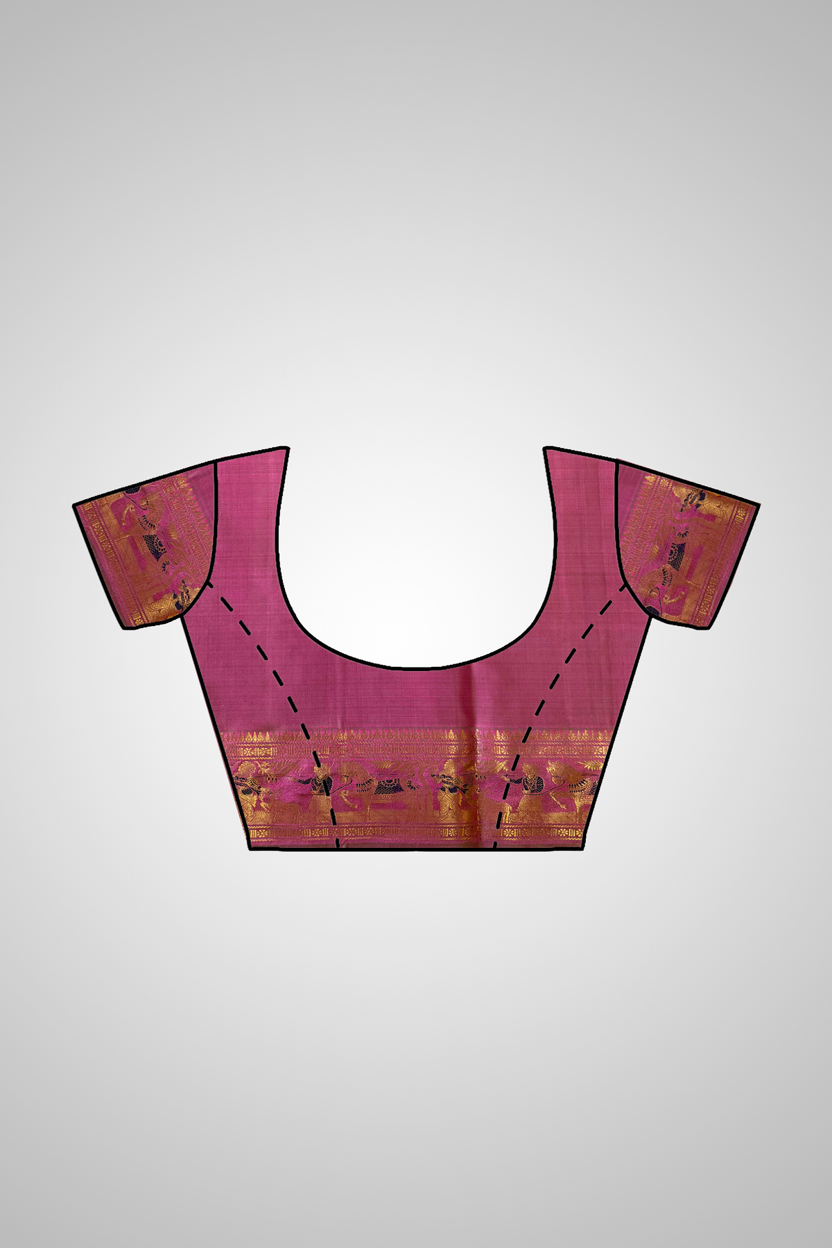 Shop Handloom Saree online – Blouse stitched with matching silk fabric