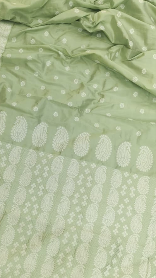 Shop Assam Mulberry Saree India – Side drape view of handloom saree