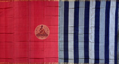 Bishnupuri silk saree flat lay showing pallu design and handwoven motifs – ships to USA