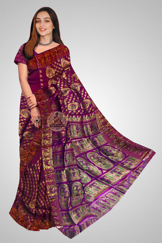 Swarnachari Pure Silk Saree as a luxury gift – handloom Bengal heritage, delivered to Mumbai and Delhi