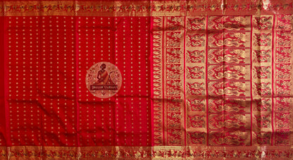 Swarnachari Pure Silk Saree in classic Bengal golden weave – bridal and festive wear, pan-India delivery