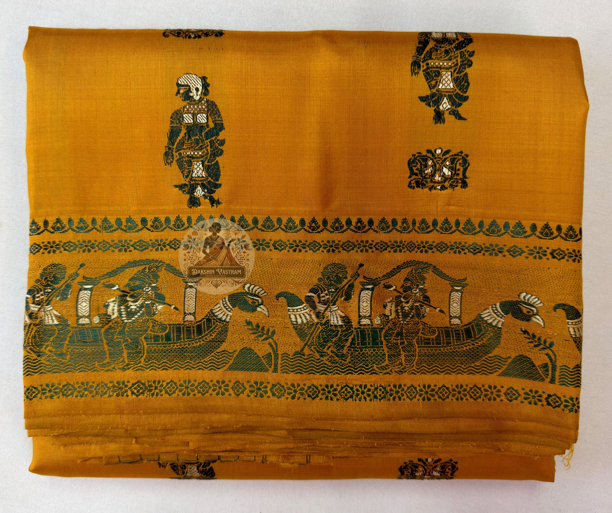 Baluchari saree full display – flat layout view