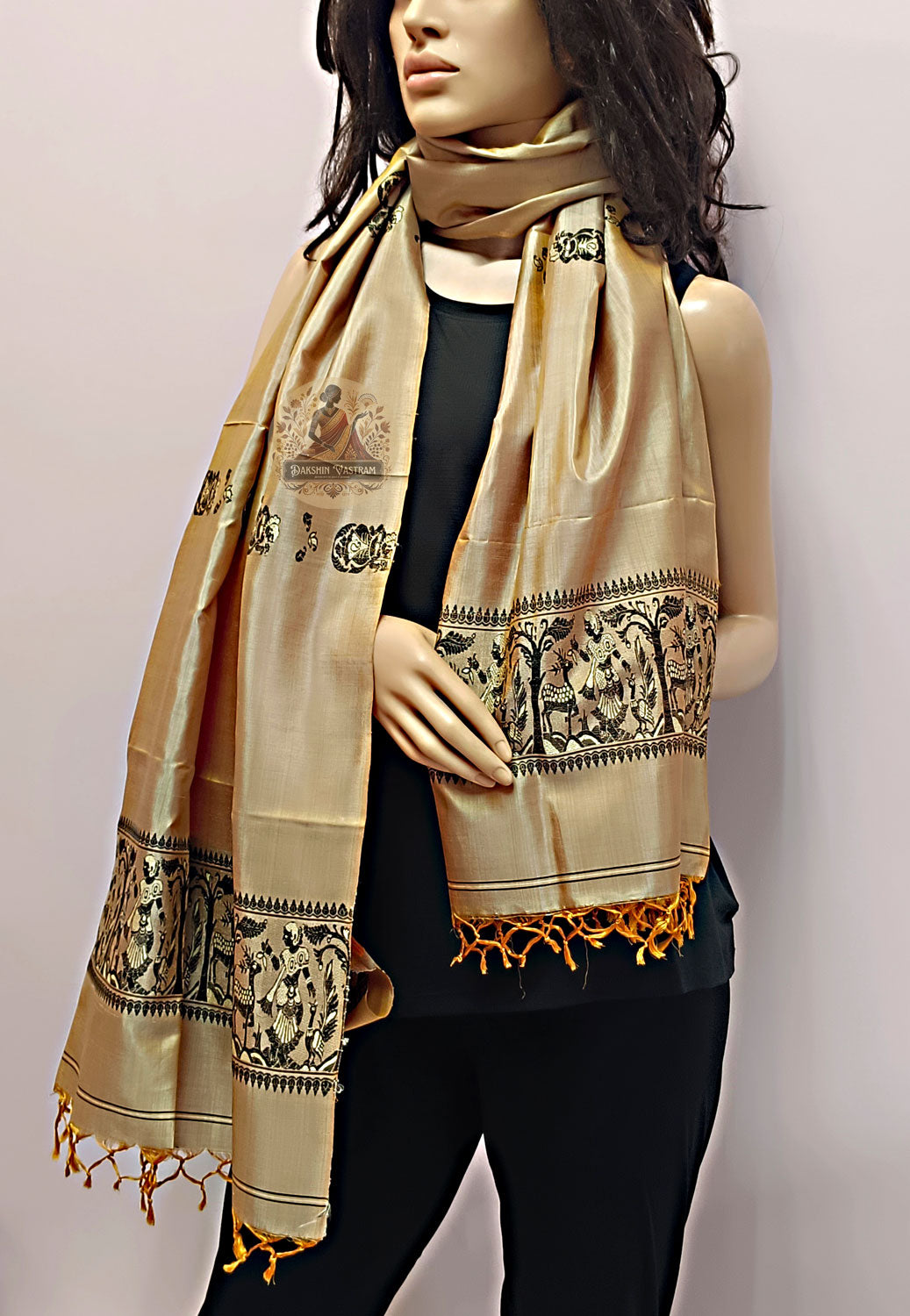 Explore Pure Silk Stoles – Rear view highlighting natural shine